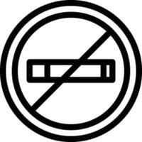 No de fumar línea icono vector