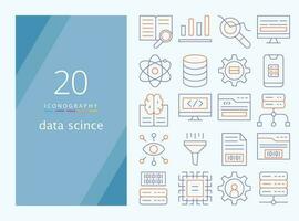 datos Ciencias línea icono para descargar vector