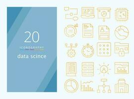 data science line icon for download vector