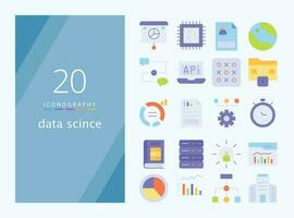 datos Ciencias plano icono para descargar vector