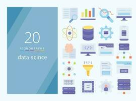 data science flat icon for download vector