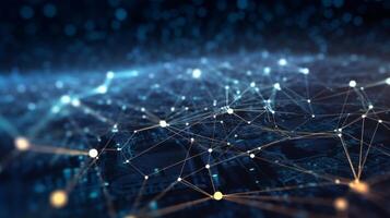 Geometric landscape and Futuristic digital blockchain fintech technology, photo