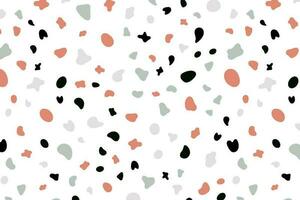 patterns with different hand drawn shapes, White Terrazzo Wall Vector Seamless Pattern.