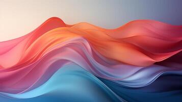 Abstract wavy shape gradient red, orange and blue soft colorful background, photo
