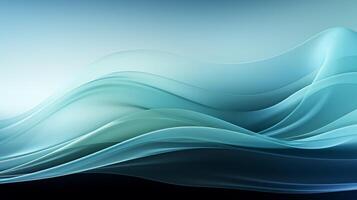 Abstract blue wavy with blurred light curved lines background, Generative AI photo