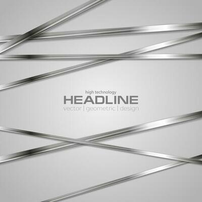Grey abstract technology metallic stripes background