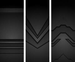 Abstract black concept tech vertical banners vector