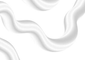 Abstract grey and white 3d liquid waves background vector