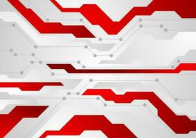 Red and grey abstract technology background vector