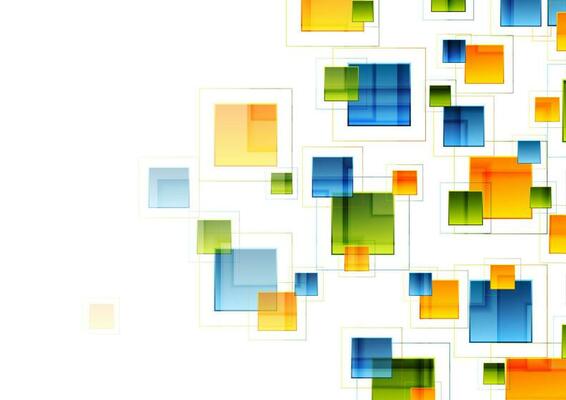 Colorful glossy squares abstract background