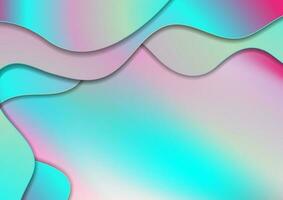 Abstract holographic soft gradient wavy background vector