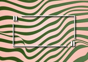 Green pink refracted waves corporate abstract background vector