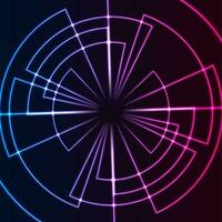 Glowing neon gear abstract technology vector background