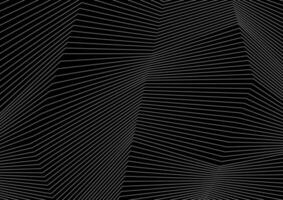 Black and white curved refracted 3d geometric lines tech background vector