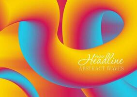 Colorful gradient 3d wavy liquid shapes background vector