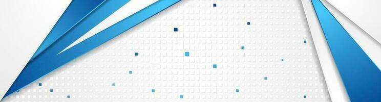 Abstract blue and grey tech geometric banner design vector