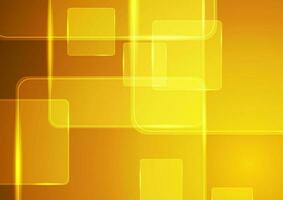 Abstract bright yellow shiny geometric tech background vector