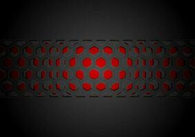 Black abstract papercut grid pattern on red background vector