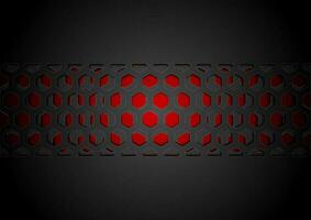 Black abstract papercut grid pattern on red background vector