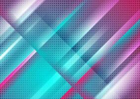 Cyan and pink smooth stripes and dots abstract background vector