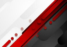 Red, black and grey geometric tech abstract background vector