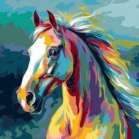 Abstract painting of a horse in painting by numbers design photo
