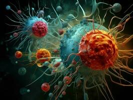 Abstract medical background with virus cells photo