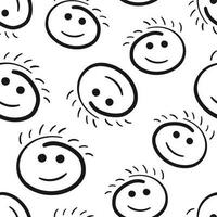 Smile face seamless pattern background. Business flat vector illustration. Hand drawn face doodle sign symbol pattern.