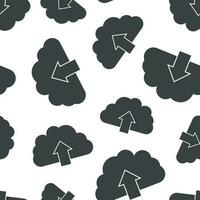 Cloud internet download seamless pattern background. Business flat vector illustration. Cloud computer sign symbol pattern.