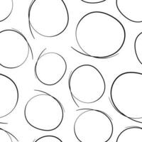 Hand drawn scribble circles seamless pattern background. Business flat vector illustration. Circles sign symbol pattern.