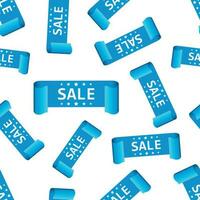 Sale ribbon seamless pattern background. Business flat vector illustration. Discount shopping sale sticker sign symbol pattern.