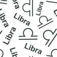Libra zodiac sign seamless pattern background. Business flat vector illustration. Libra astrology sign symbol pattern.
