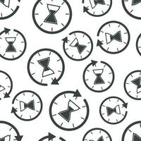 Hourglass time icon seamless pattern background. Business flat vector illustration. Hourglass sign symbol pattern.