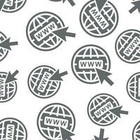 Go to web seamless pattern background icon. Business flat vector illustration. World network sign symbol pattern.