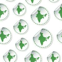 India map sticker seamless pattern background. Business concept label pictogram. India map symbol pattern. vector