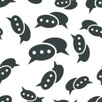 Thought bubble seamless pattern background icon. Business flat vector illustration.  Speech bubble sign symbol pattern.
