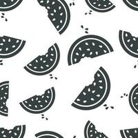 Watermelon seamless pattern background icon. Business flat vector illustration.  Juicy ripe watermelon fruit sign symbol pattern.