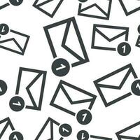 Mail envelope message seamless pattern background icon. Business flat vector illustration. Email sign symbol pattern.