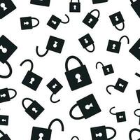 Locker seamless pattern. Business concept padlock lock unlock pictogram. Vector illustration on white background.