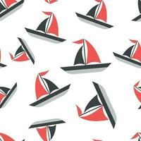 Sailing ship seamless pattern background icon. Business flat vector illustration. Sail boat sign symbol pattern.