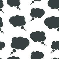 Thought bubble seamless pattern background icon. Business flat vector illustration.  Speech bubble sign symbol pattern.