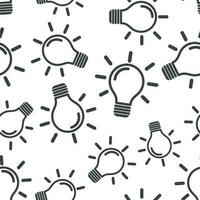 Light bulb icon seamless pattern background icon. Business flat vector illustration. Idea bulb sign symbol pattern.
