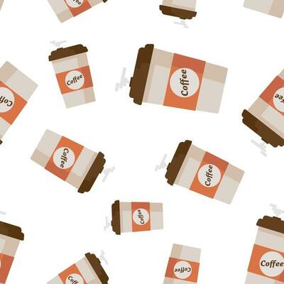 Coffee cup seamless pattern background icon. Business flat vector illustration. Coffee sign symbol pattern.