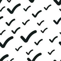 Check mark button seamless pattern. Business concept ok checkbox pictogram. Vector illustration on white background.