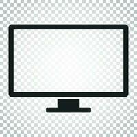 Computer vector illustration. Monitor flat icon. Tv symbol. Simple business concept pictogram on isolated background.