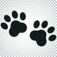 Paw print vector icon. Dog or cat pawprint illustration. Animal silhouette. Simple business concept pictogram on isolated background.