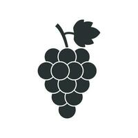 uva Fruta con hoja icono. vector ilustración en blanco antecedentes. negocio concepto manojo de vino vid pictograma.