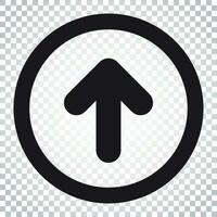 Arrow up vector icon. Forward arrow sign illustration. Business concept simple flat pictogram on isolated background.