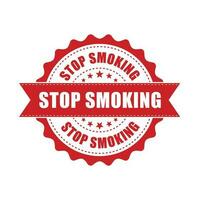 Stop smoking grunge rubber stamp. Vector illustration on white background. Business concept no smoke stamp pictogram.