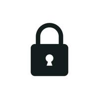 Lock sign vector icon. Padlock locker illustration. Business concept simple flat pictogram on white background.